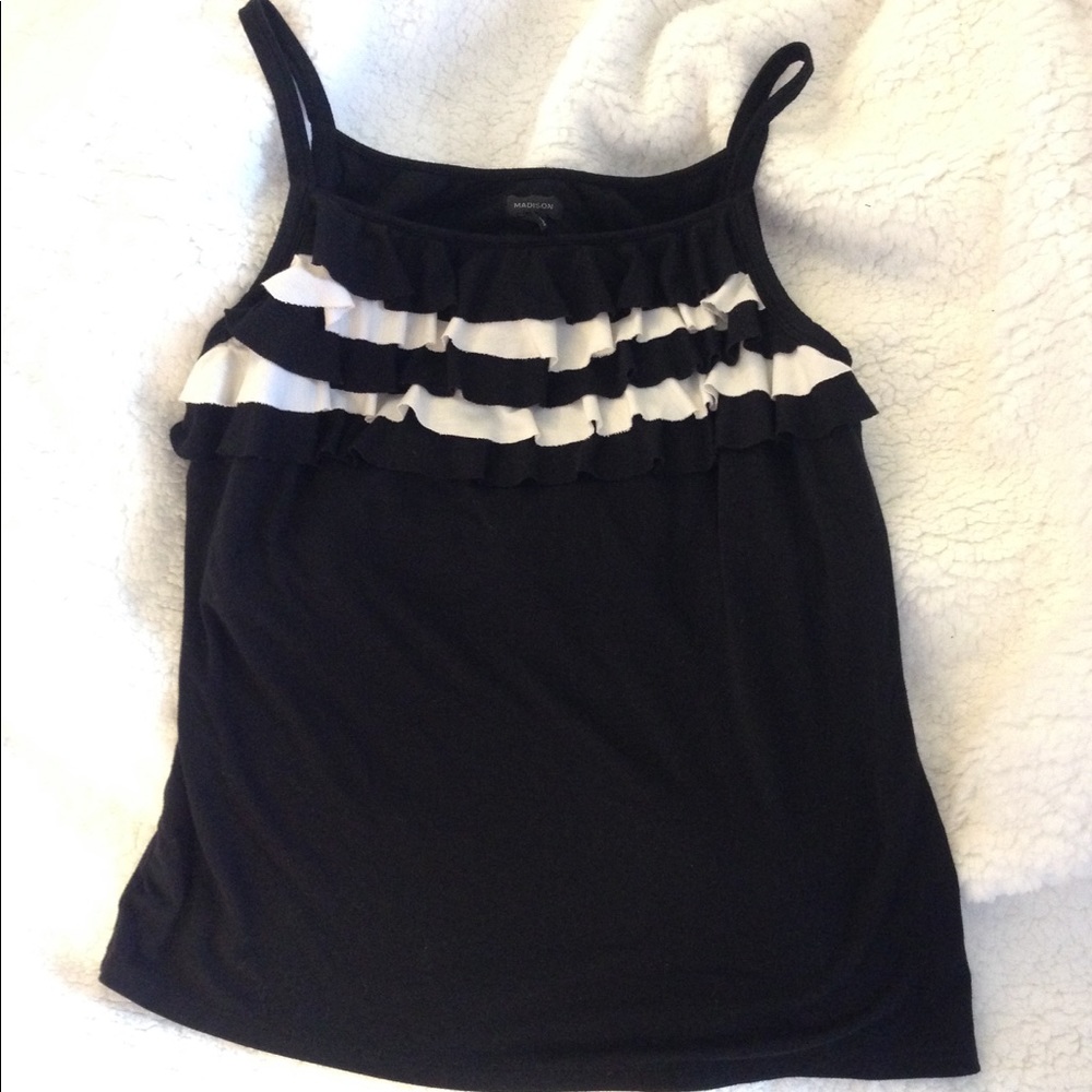Madison ruffled layer tank top